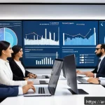 건축자재 판매 네트워크 구축 전략 - A modern Middle Eastern office setting showcasing a diverse Arabic sales team engaged in a digital t...